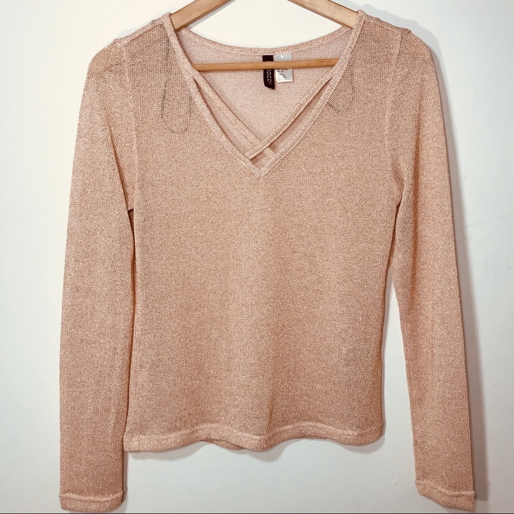 H&M blush long sleeved top
